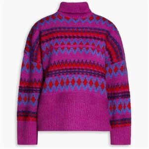 Rag & Bone Fair Isle Merino Wool Sweater, size , purple multi